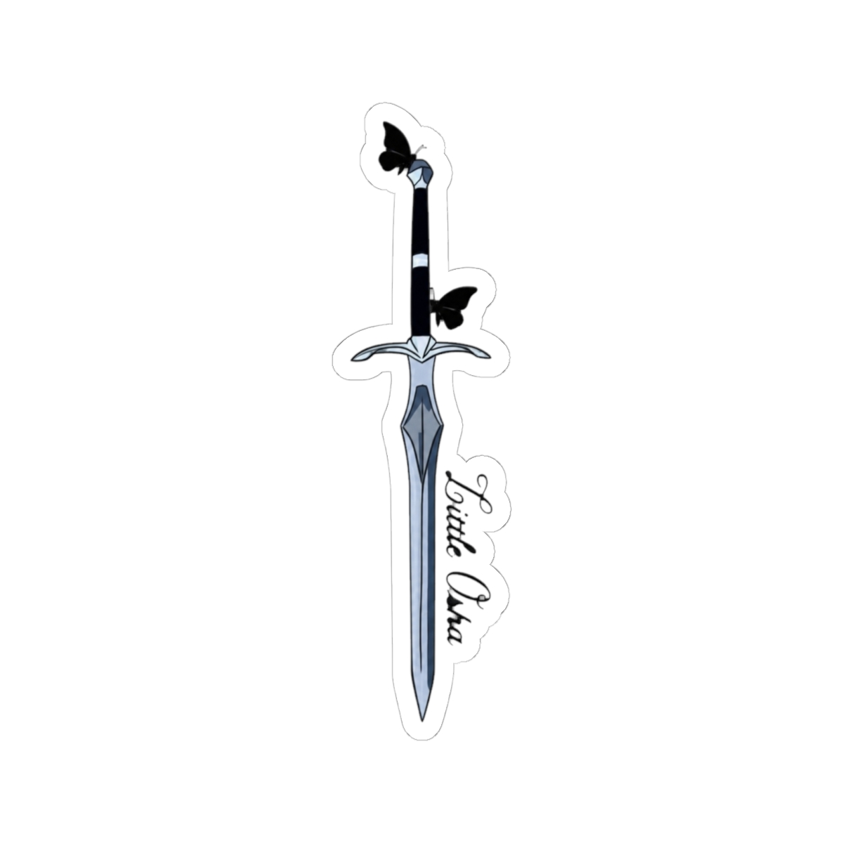 Quicksilver Book Sword Osha Solace | Quicksilver Blade | Little Osha Purple Butterfly | Callie Hart | Fae & Alchemy Series | Romantasy | Fantasy Books | Saeris Fane | Kingfisher | Sticker Pack Sticker - alternate angle 2, merchandise